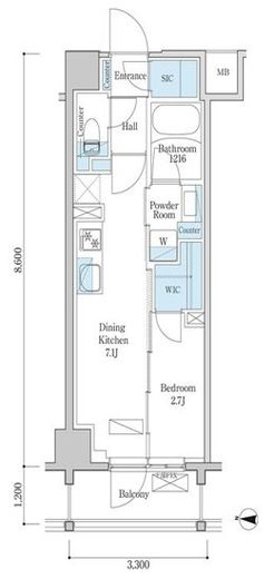 デュオフラッツ篠崎 202 間取り図