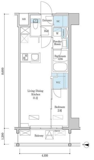 デュオフラッツ篠崎 502 間取り図