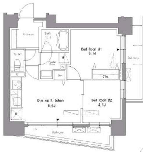パークアクシス錦糸町 505 間取り図