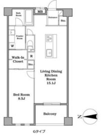 レジディア武蔵小杉 4階 間取り図