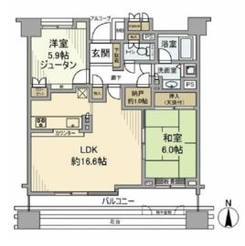 ブロードアベニュー国分寺 6階 間取り図