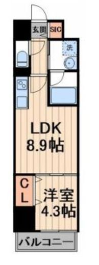 LA BELJOUR錦糸町 (ラベルジュー錦糸町) 402 間取り図