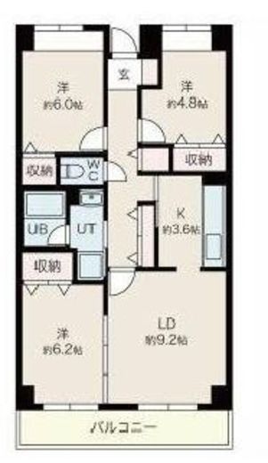 目黒本町マンション 504 間取り図