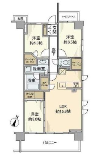 プラウド赤羽ディアージュ 311 間取り図