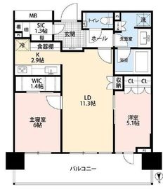 パークホームズ南麻布ザレジデンス 7階 間取り図