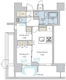 ブリリアイスト大井町 1201 間取り図