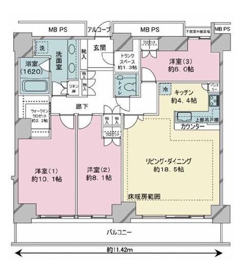 Wコンフォートタワーズ EAST 47階 間取り図