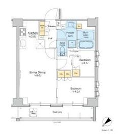 プラウドフラット墨田曳舟ディアージュ 303 間取り図