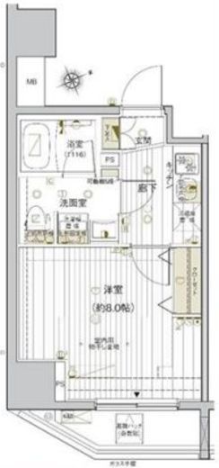 ヴァレッシア早稲田駅前シティ 8階 間取り図