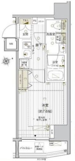 ヴァレッシア早稲田駅前シティ 8階 間取り図