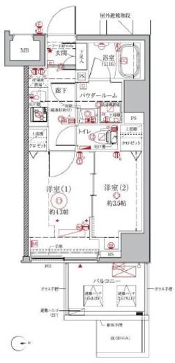 クレイシアIDZ浅草 5階 間取り図