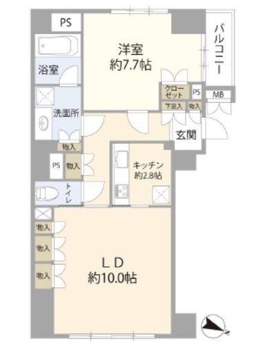 パークアクシス白金台南 5階 間取り図