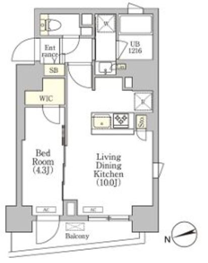 La Perla Takanawa (ラペルラ高輪) 402 間取り図