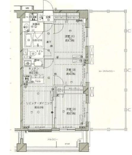 コスモリード西馬込 803 間取り図