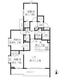 リベルテ等々力 301 間取り図