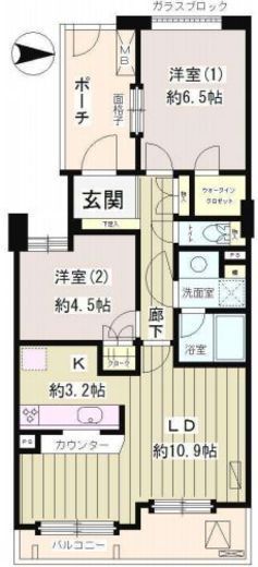 大森パークホームズベイサイドコート 9階 間取り図