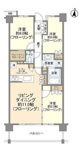パークホームズ吉祥寺北グランヴィラ 3階 間取り図
