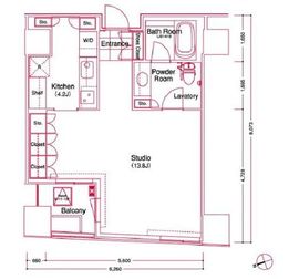 稲荷町タワー 1303 間取り図