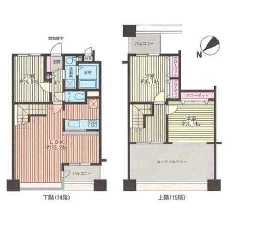 ドメス山下町ベイタワー 14階 間取り図