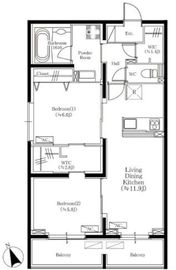 OTTO FLATS (オットフラッツ) 202 間取り図