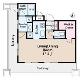 エポノーク市ヶ谷 801 間取り図