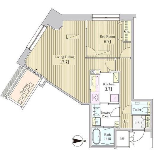 モメント汐留 2001 間取り図
