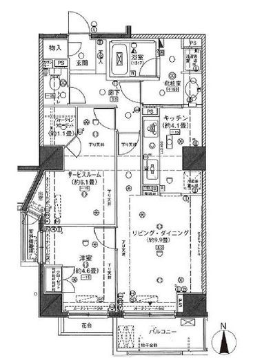 クレッセント三鷹 13階 間取り図