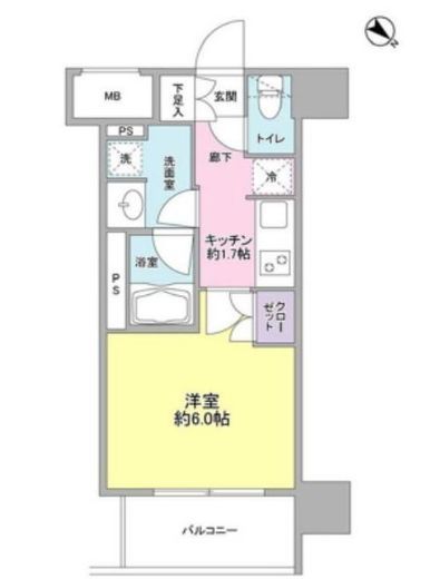 ルメイユ横浜関内 903 間取り図