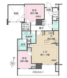 ザ・パークハウスグラン神山町 4階 間取り図