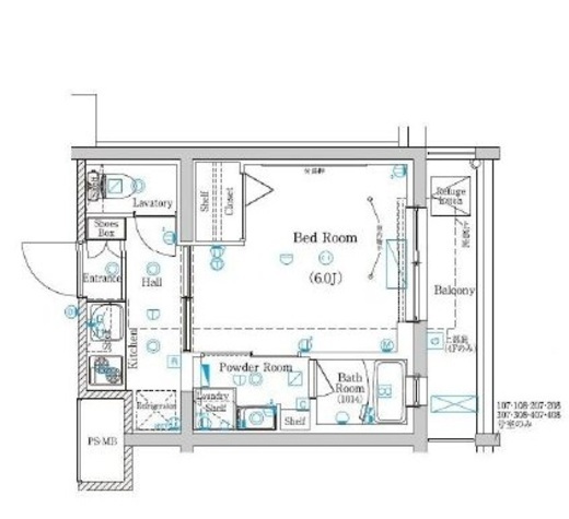 ラフィスタ元町Ⅰ 407 間取り図