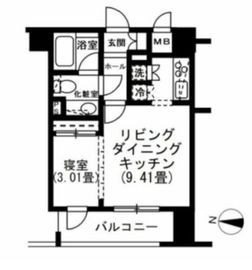 アルファニッシュ白金高輪 9階 間取り図