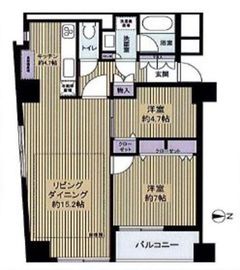 高輪グランドパームス 3階 間取り図