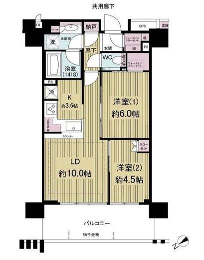 三田聖坂ガーデンレジデンス 4階 間取り図