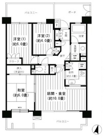 横浜伊勢佐木南パークホームズ 3階 間取り図