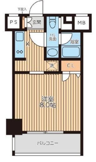 レジディア新横浜 804 間取り図