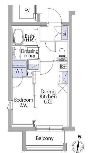 イプセ代々木上原Residence 405 間取り図