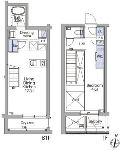 イプセ代々木上原Residence 105 間取り図