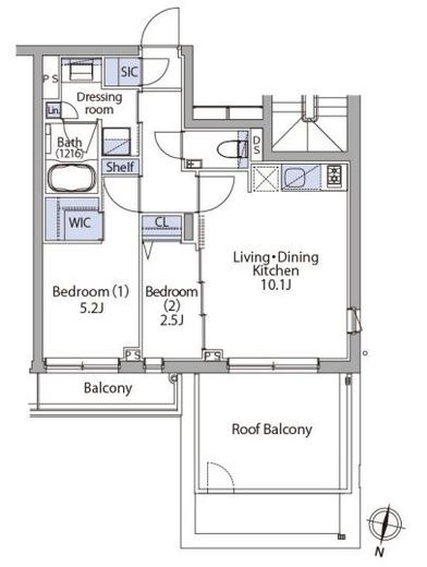 イプセ代々木上原Residence 401 間取り図