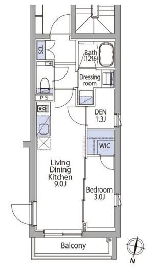 イプセ代々木上原Residence 201 間取り図