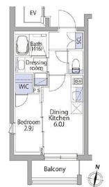 イプセ代々木上原Residence 206 間取り図