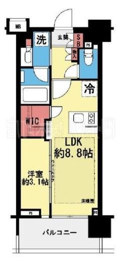 プラウド横浜阪東橋 5階 間取り図