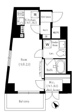 レジディア恵比寿 602 間取り図