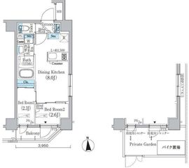 プライムブリス新宿上落合 101 間取り図