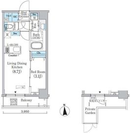 プライムブリス新宿上落合 102 間取り図