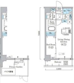 プライムブリス新宿上落合 103 間取り図