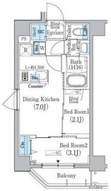 プライムブリス新宿上落合 405 間取り図