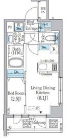 プライムブリス新宿上落合 702 間取り図