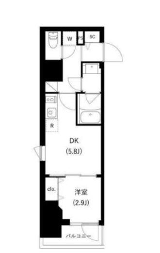 WHARF駒込 401 間取り図