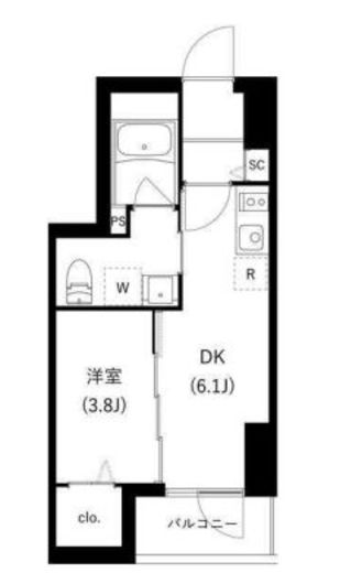 WHARF駒込 802 間取り図