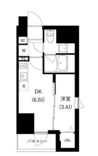 WHARF駒込 205 間取り図